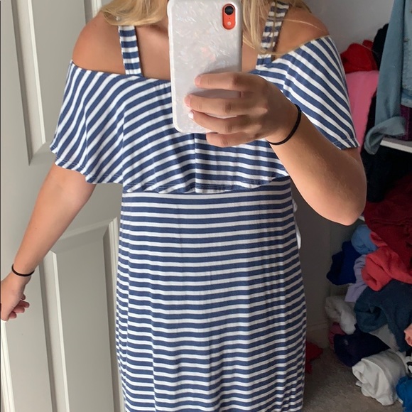 navy and white striped summer dress! - Picture 4 of 4